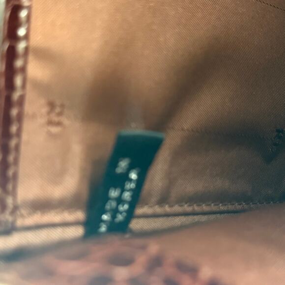 Vintage 80s Ralph Lauren Crocodile Embossed Leather Shoulder Handbag Crossbody - Picture 6 of 15